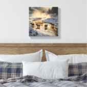 Cows in the Mist キャンバスプリント (インサイチュ (寝室))