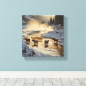 Cows in the Mist キャンバスプリント (インサイチュ (ウッドフロア))