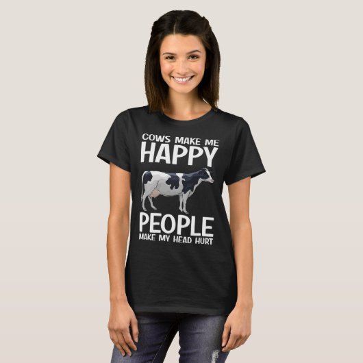 Cows Make Me Happy People Make Head Hurt Farmer  C Tシャツ (正面フル)