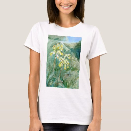 Cowsles Primula veris Tシャツ (正面)
