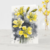 Cowslip - Watercolor flowers カード (黄色い花)