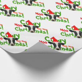 Cowyのおもしろいなクリスマスサンタはパターンを脅かします ラッピングペーパー