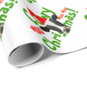 Cowyのおもしろいなクリスマスサンタはパターンを脅かします ラッピングペーパー (ロールコーナー)