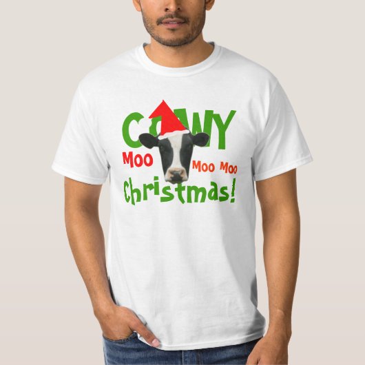 Cowyのクリスマスおもしろいな牛Tシャツ Tシャツ (正面)
