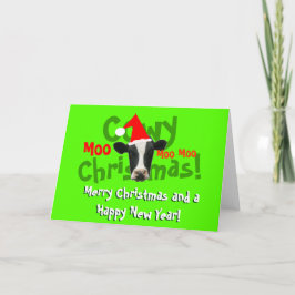 Cowyのクリスマスのサンタおもしろいな牛 シーズンカード