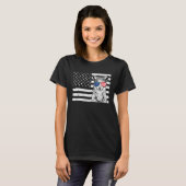 Coyote 4th of July Animal US American Flag Wolf Pa Tシャツ (正面フル)