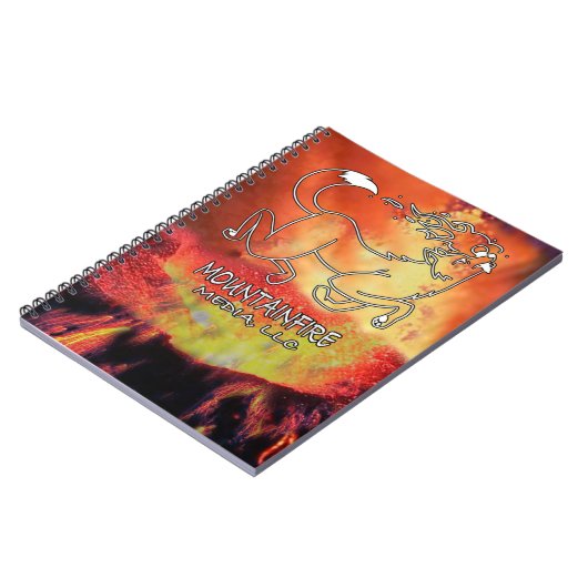 Coyote Leaping Over the Volcano Poster Notebook ノートブック (左側)