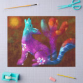 Coyote Saguaro Cactus Desert Decoupage 薄葉紙 (クラフト)