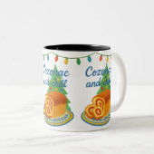 Cozonac and Chill Romanian Holiday ツートーンマグカップ (正面右)