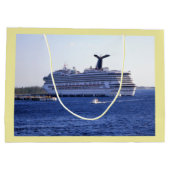 Cozumelの遊航船の訪問のカスタム ラージペーパーバッグ (裏面)