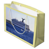 Cozumelの遊航船の訪問のカスタム ラージペーパーバッグ (裏面アングル)