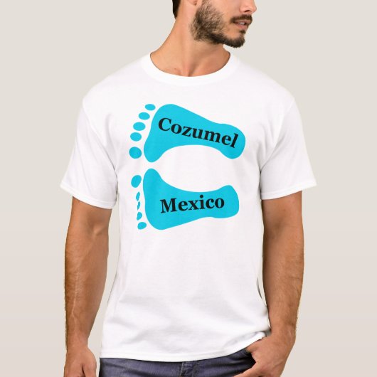 Cozumel裸足のメキシコ Tシャツ (正面)