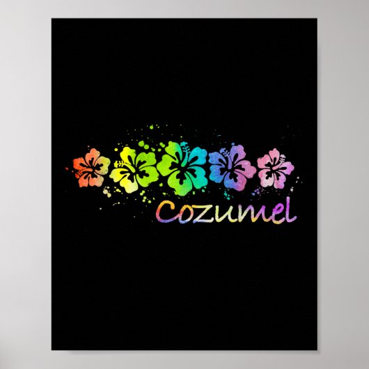 Cozumel, Mexico水彩ビーチ&;サーフ ポスター (正面)
