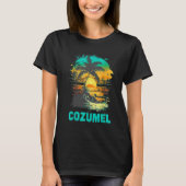 Cozumel Mexico Tropical Sunset Beach Souvenir Vaca Tシャツ (正面)