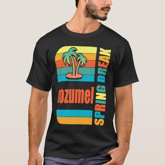 Cozumel Spring Break High School Retro Beach Graph Tシャツ (正面)