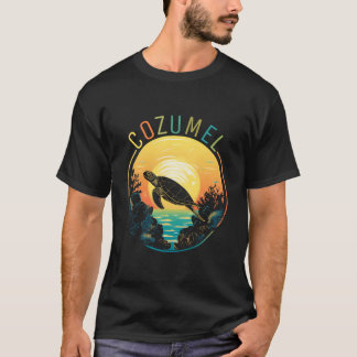 Cozumel Tシャツ – コラルとカメAt Cozumel Isla