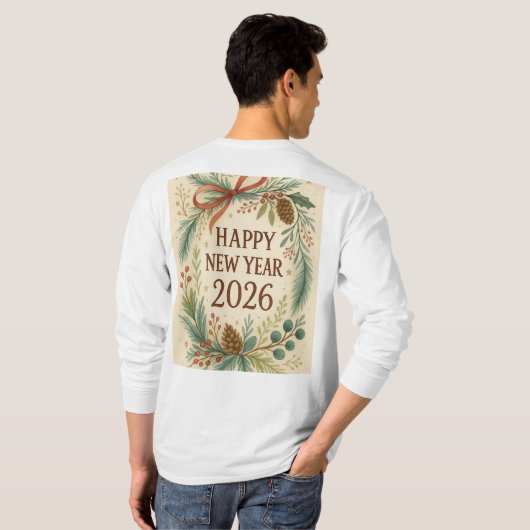 cozy 2026 happy new year Long Sleeve Tシャツ (裏面フル)