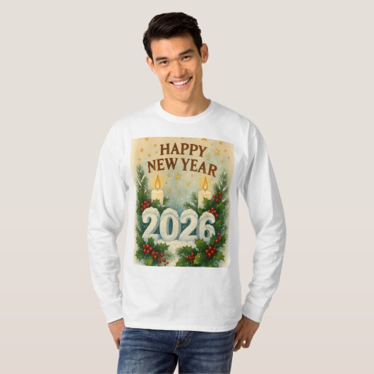 cozy 2026 happy new year Long Sleeve Tシャツ (正面フル)