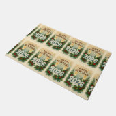 cozy 2026 happy new year welcome mat ドアマット (アングル)