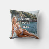 COZY! 🛋️ Add Image or Text Throw Pillow クッション (正面)