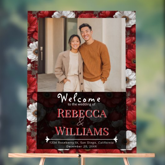 Cozy Anemones Charm Winter Wedding アクリルサイン (ニュートラル)