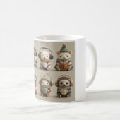 Cozy Animal Friends Reading and Relaxing コーヒーマグカップ (正面右)