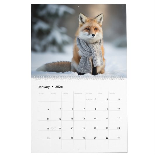 Cozy Animals - Wall Art Calendar カレンダー (1月 2026)