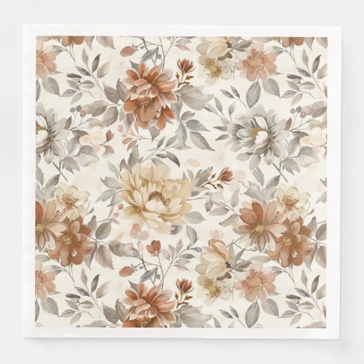 Cozy Autumn Aesthetic Fall Floral Pattern (正面)