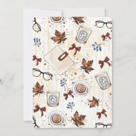 Cozy Autumn Coffee & Books インビテーション | ヴィンテージ感漂う秋の装