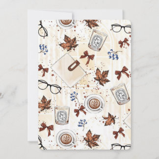 Cozy Autumn Coffee & Books インビテーション | ヴィンテージ感漂う秋の装
