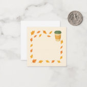 Cozy Autumn Coffee – Falling Leaves ノートカード (正面/裏面インサイチュ)