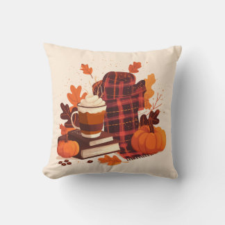 Cozy Autumn – Fall Decor with Pumpkins and books - クッション
