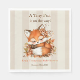 Cozy Autumn Fox Baby Shower Cozy Woodland Party スタンダードランチョンナプキン