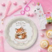Cozy Autumn Fox Baby Shower Cozy Woodland Party ペーパープレート (パーティー)