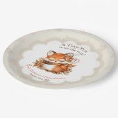 Cozy Autumn Fox Baby Shower Cozy Woodland Party ペーパープレート (アングル)