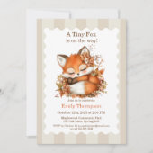 Cozy Autumn Fox Baby Shower Cozy Woodland Party 招待状 (正面)