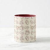 Cozy Autumn Harvest Doodle Pattern Mug マグカップ (中央)