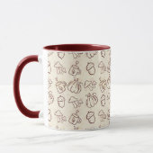 Cozy Autumn Harvest Doodle Pattern Mug マグカップ (左)