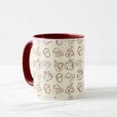 Cozy Autumn Harvest Doodle Pattern Mug マグカップ (正面左)