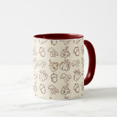 Cozy Autumn Harvest Doodle Pattern Mug マグカップ (正面右)