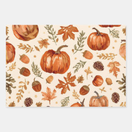 Cozy Autumn Harvest Wrapping Paper ラッピングペーパーシート