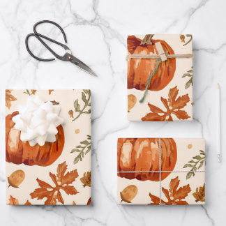 Cozy Autumn Harvest Wrapping Paper ラッピングペーパーシート