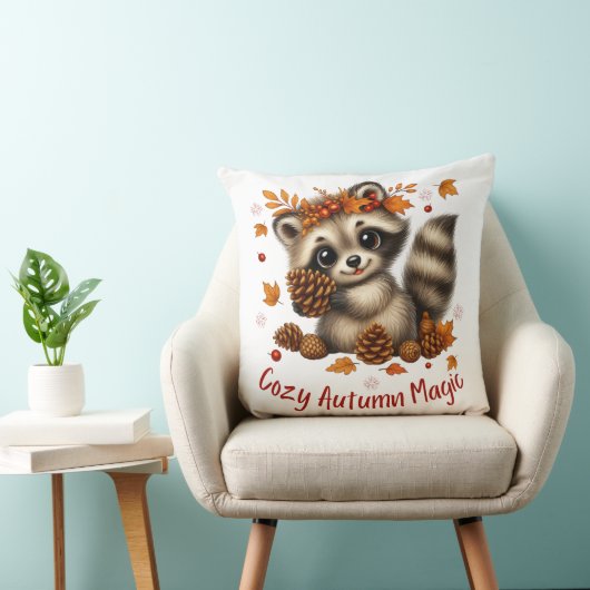 Cozy Autumn Magic Racoon クッション (椅子)