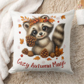 Cozy Autumn Magic Racoon クッション (ブランケット)
