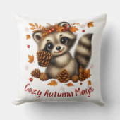 Cozy Autumn Magic Racoon クッション (正面)