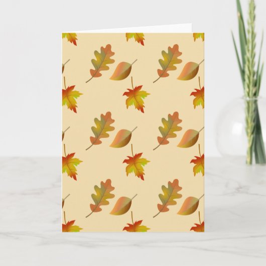 Cozy autumn maple leaves oak leaves  招待状 (正面)