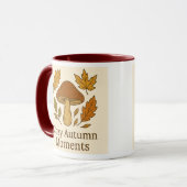 Cozy Autumn Moments Mug | Mushroom & Fall Leaves D マグカップ (正面左)