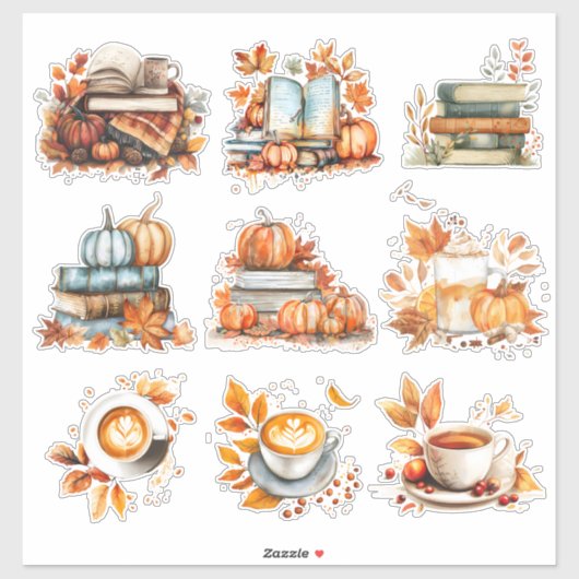 Cozy Autumn Moments – Whimsical Fall Sticker Set シール (シート)