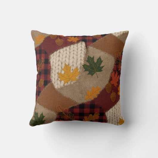 Cozy Autumn Patchwork クッション (裏面)