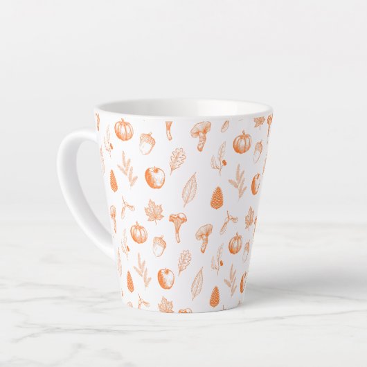 Cozy Autumn Pattern カフェラテマグ (左アングル)